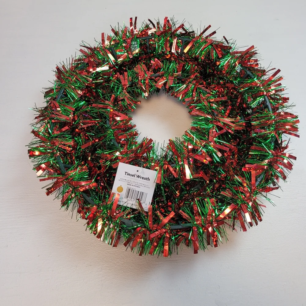Festive Red and Green Holiday Wreath